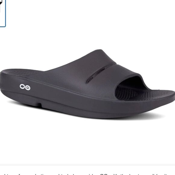 Oofos OOahh Slide Sandals Black Size M5 W7 - Picture 1 of 6